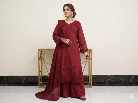 New Pure Cotton Lawn Beautiful Embroidered